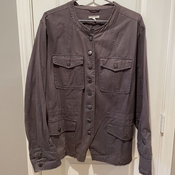 Maurices Lightweight Gray Jacket Women's 2x Snap Front With 4 Pockets - Picture 1 of 10